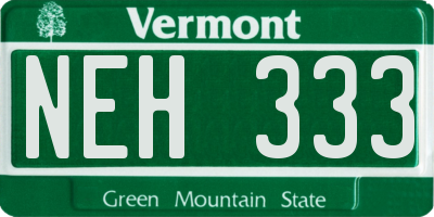 VT license plate NEH333