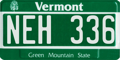 VT license plate NEH336