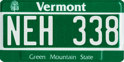 VT license plate NEH338