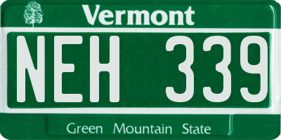 VT license plate NEH339
