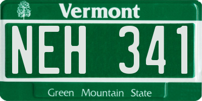 VT license plate NEH341