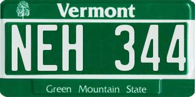 VT license plate NEH344