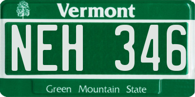 VT license plate NEH346