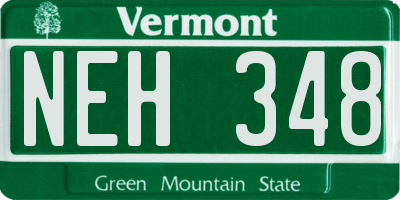 VT license plate NEH348