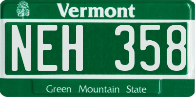 VT license plate NEH358