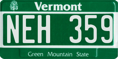 VT license plate NEH359