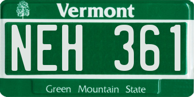 VT license plate NEH361