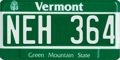 VT license plate NEH364