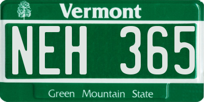 VT license plate NEH365