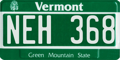 VT license plate NEH368
