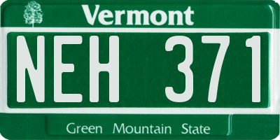 VT license plate NEH371