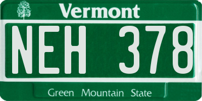 VT license plate NEH378