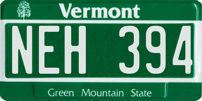 VT license plate NEH394