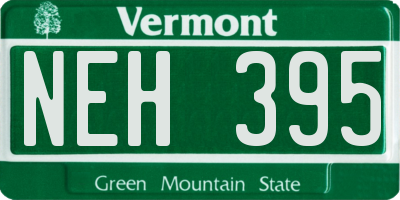 VT license plate NEH395