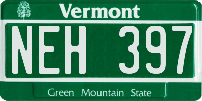 VT license plate NEH397