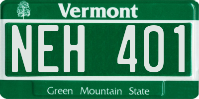 VT license plate NEH401