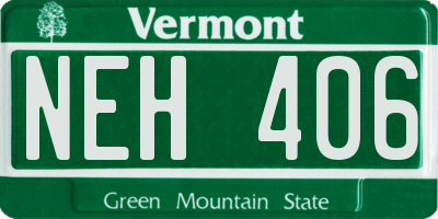 VT license plate NEH406