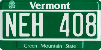 VT license plate NEH408