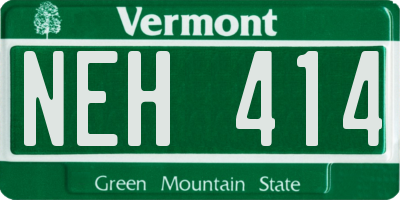VT license plate NEH414
