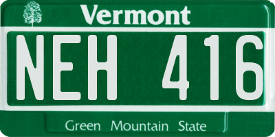 VT license plate NEH416