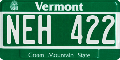 VT license plate NEH422