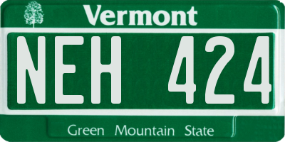 VT license plate NEH424