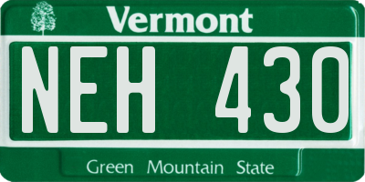 VT license plate NEH430