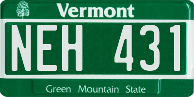 VT license plate NEH431