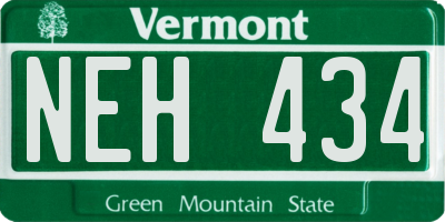 VT license plate NEH434