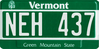 VT license plate NEH437