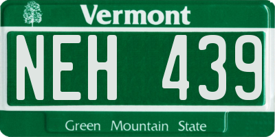 VT license plate NEH439