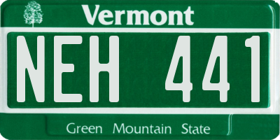 VT license plate NEH441