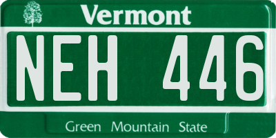 VT license plate NEH446