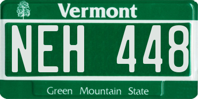 VT license plate NEH448