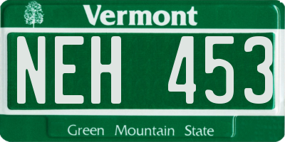 VT license plate NEH453