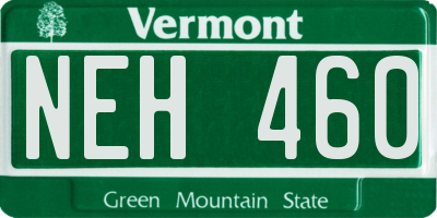 VT license plate NEH460