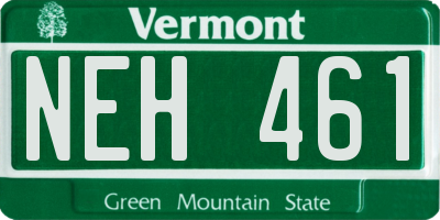 VT license plate NEH461