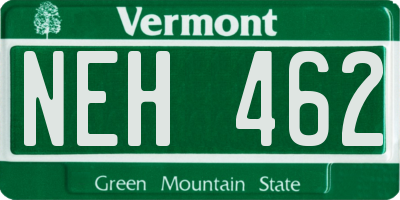 VT license plate NEH462