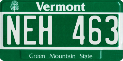VT license plate NEH463