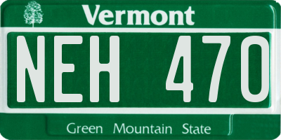 VT license plate NEH470