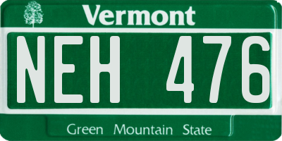 VT license plate NEH476