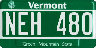 VT license plate NEH480