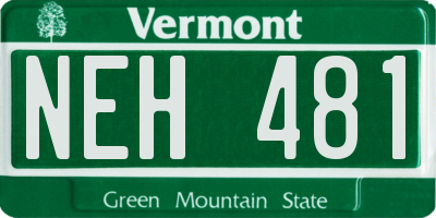 VT license plate NEH481