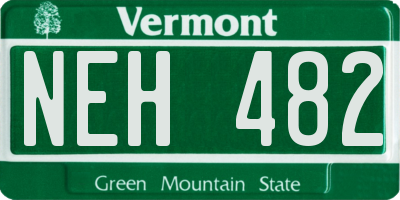 VT license plate NEH482