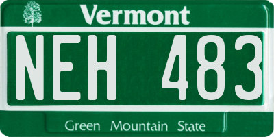 VT license plate NEH483