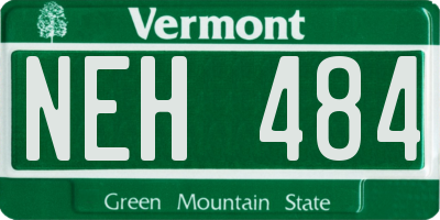 VT license plate NEH484