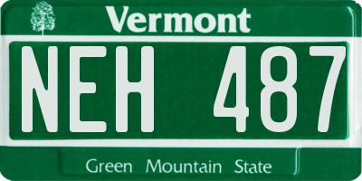 VT license plate NEH487