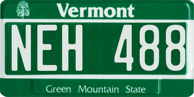 VT license plate NEH488