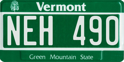 VT license plate NEH490