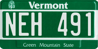 VT license plate NEH491
